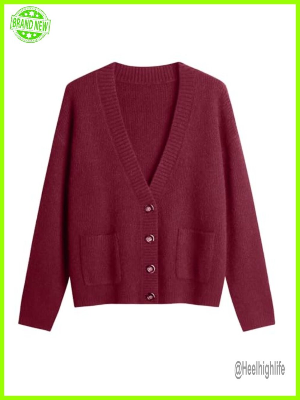 Womens Knit Cardigan Open Front Long Sleeve V Neck Button Down Loose Sweater